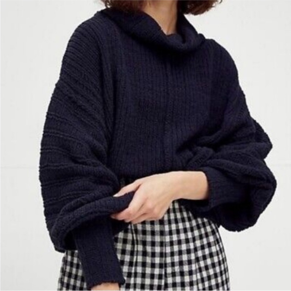 Free People Women's Be Yours Cowl Neck Sweater black XS
